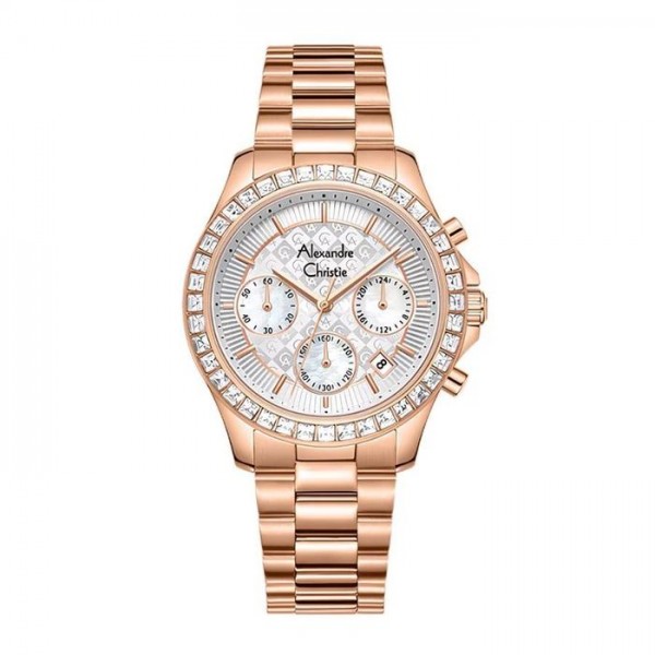 Alexandre Christie AC 6696 Rosegold White Steel Lady MCFRGSL Alexandre Christie AC 6696 Rosegold White Steel Lady MCFRGSL